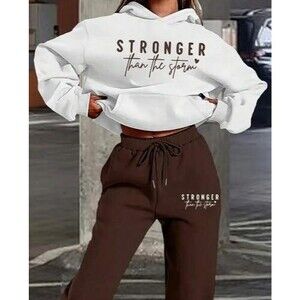 FME Stronger Than the Storm Inspirational Sweatshirt & Sweatpants Size 2XL NEW